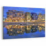 Lyon Cityscape Print – Modern Waterfront Reflection of Lyon at Night