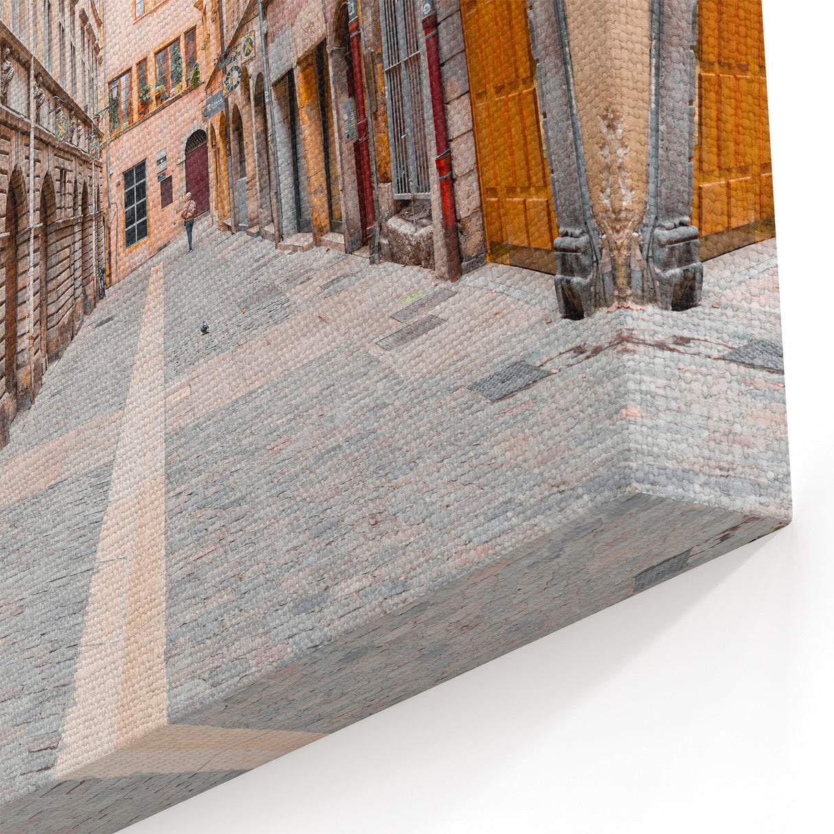 Lyon Wall Art – Historic Street View of Old Lyon’s Charming Architecture