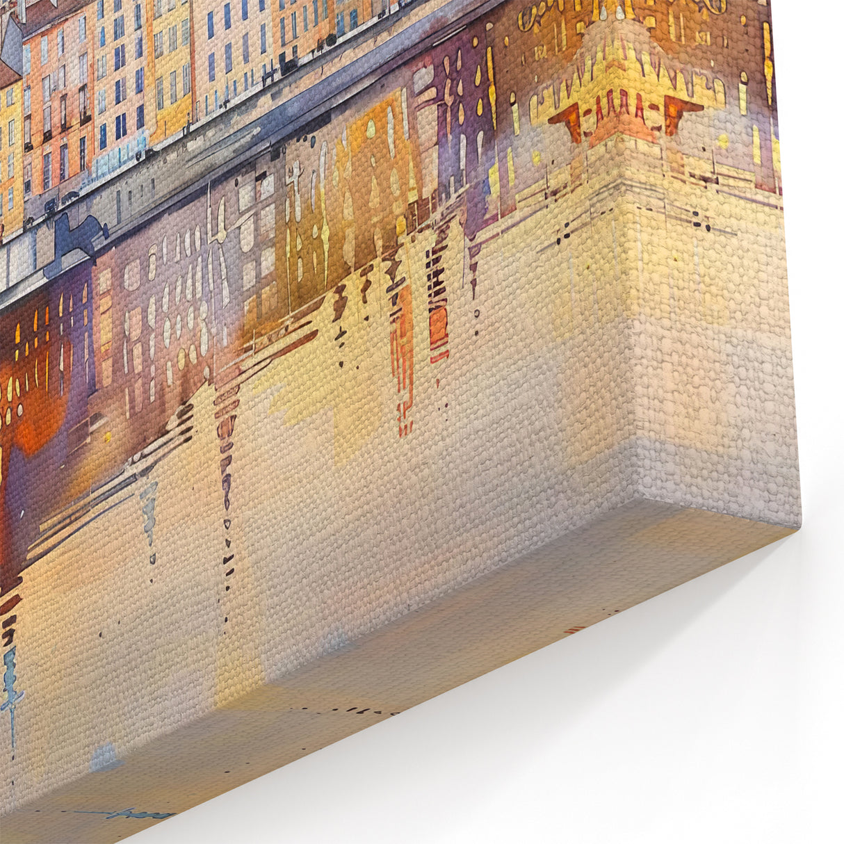 Lyon Skyline Painting – Vibrant Reflection of Lyon’s Colorful Architecture