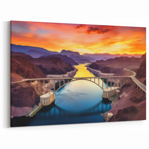 Arizona Sunset Landscape with Scenic Bridge - Glen Canyon Wall Art