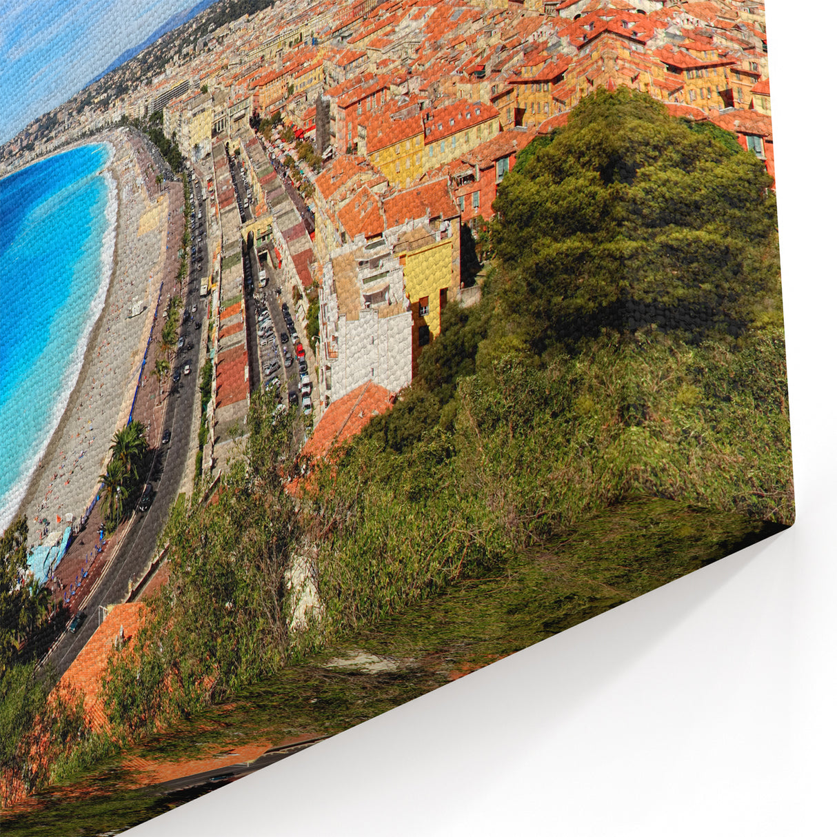 Nice Wall Art - Coastal French Riviera Cityscape Print
