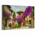 Nice France Wall Decor - Charming Village Street with Floral Art