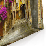 Nice France Wall Decor - Charming Village Street with Floral Art
