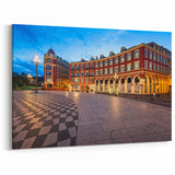 Nice Landmark Art - Evening City Square in French Riviera Print