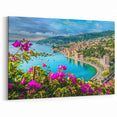 Coastal Nice Artwork - French Riviera Harbor with Floral Views