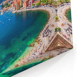 French Riviera Prints - Harbor View with Floral and Yacht Scene