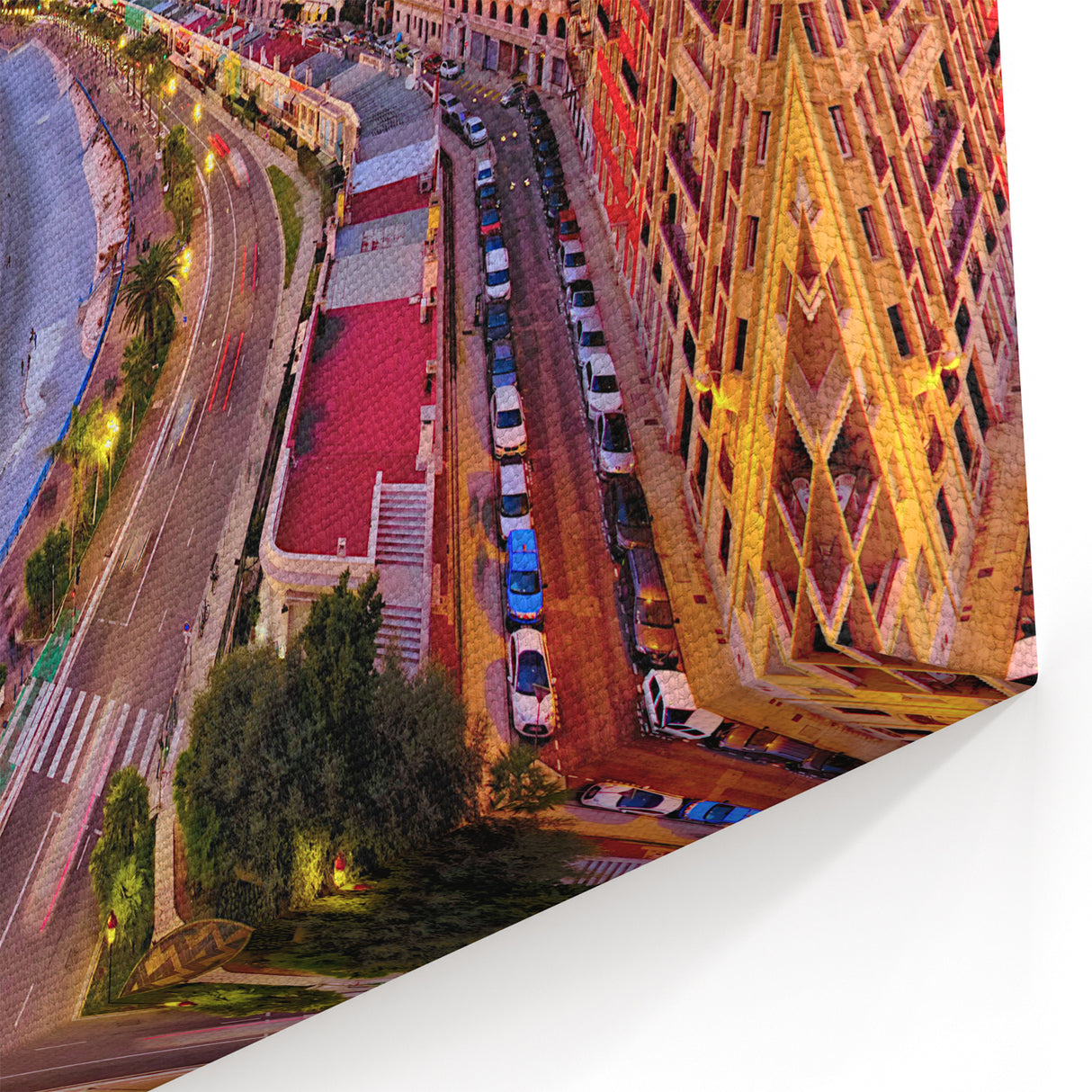 Nice Cityscape Art - Sunset Over Promenade des Anglais Print