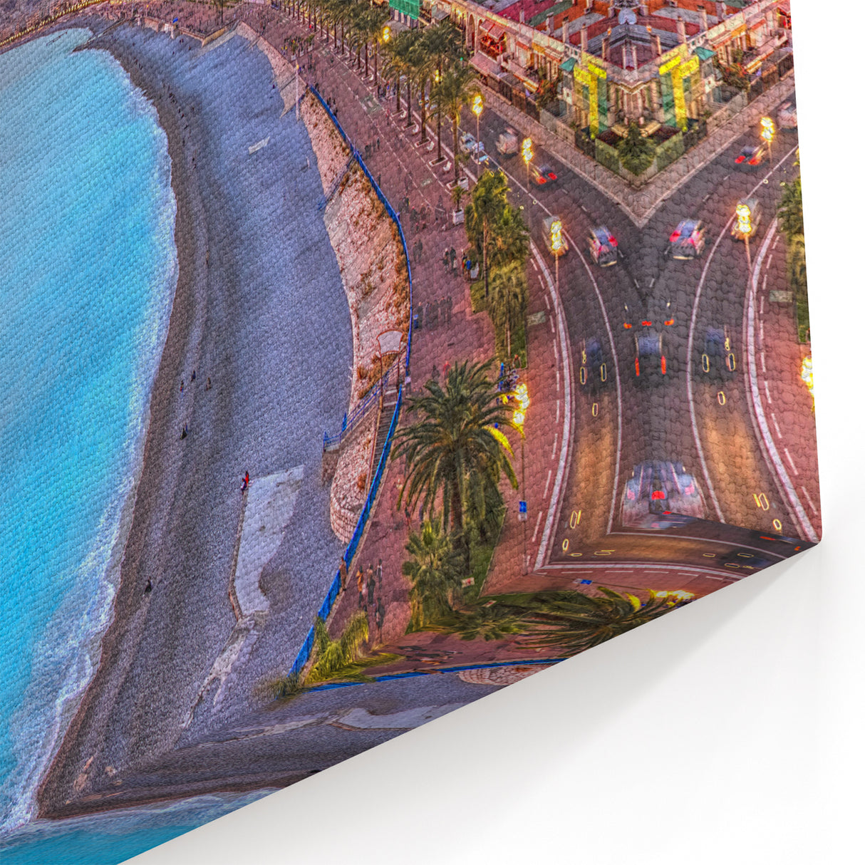 Nice Cityscape Art - Sunset Coastline of Promenade des Anglais