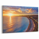Nice Coastal Art - Golden Sunset Over Promenade des Anglais