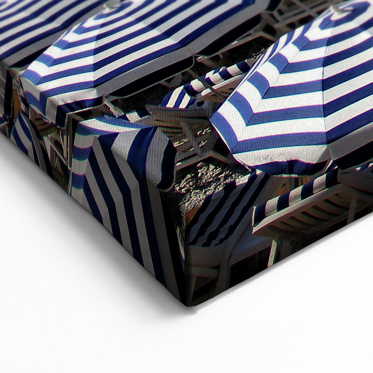 Nice France Wall Decor - Blue Beach Umbrellas and Mediterranean Sea