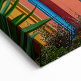 Nice Cityscape Art - Colorful Street with Church and Floral View