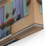 Nice France Wall Decor - Charming Balcony with Flowers and Shutters