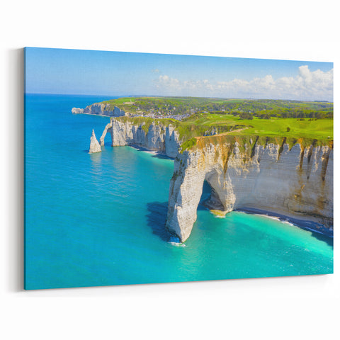 France Scenic Prints - Normandy Coastline Canvas Art for Home Decor