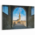 Normandy Canvas Art - Historic French Cathedral through Archway Print