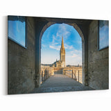 Normandy Canvas Art - Historic French Cathedral through Archway Print