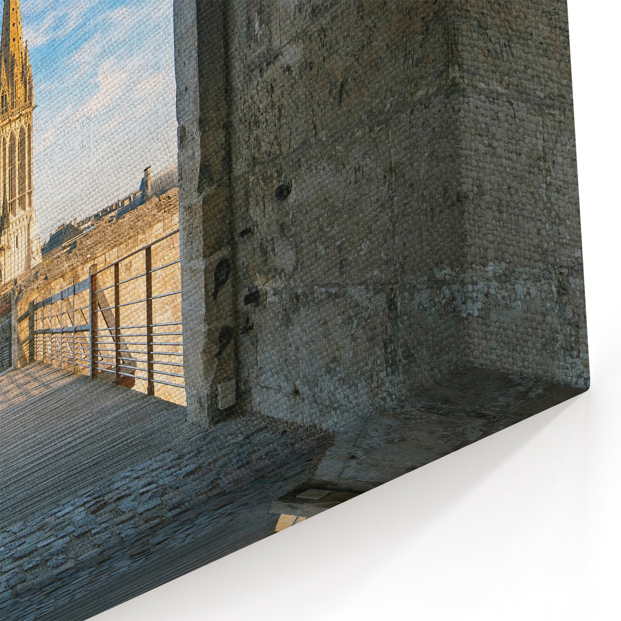 Normandy Canvas Art - Historic French Cathedral through Archway Print