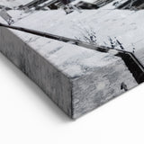 Picturesque Normandy Artwork - Snowy Harbor Scene Canvas Art