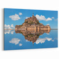 Normandy Canvas Art - Majestic Mont Saint-Michel Reflected in Water