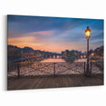 Paris Canvas Prints - Scenic Bridge and Sunset Wall Art for French Decor