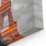 Paris Wall Art - Eiffel Tower in Orange and Black for Modern French Decor