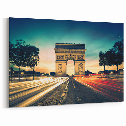 Paris Cityscape - Romantic Paris Wall Art with Arc de Triomphe