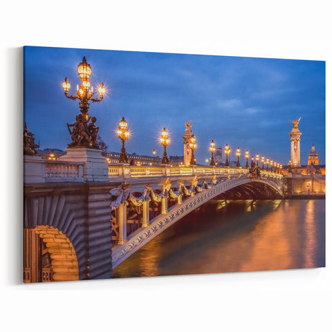 Paris Canvas Prints - Pont Alexandre III Night Scene for French Wall Decor