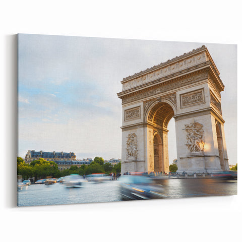 French Wall Decor - Paris Canvas Prints with Arc de Triomphe View