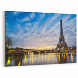Paris Photography - Eiffel Tower Canvas Prints with Seine River View