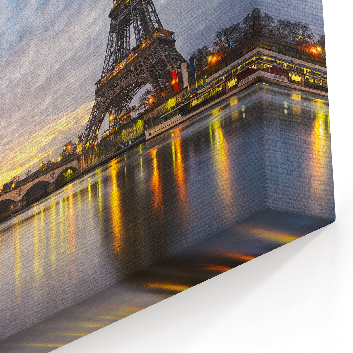 Paris Photography - Eiffel Tower Canvas Prints with Seine River View
