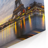 Paris Photography - Eiffel Tower Canvas Prints with Seine River View