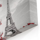 Eiffel Tower Art - Paris Wall Art with Red Tree for Modern French Decor