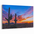 Arizona Desert Landscape Wall Art - Sunset Saguaro Cactus Scenery Print