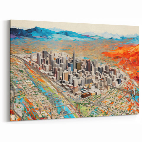 Phoenix Cityscape Art - Abstract Arizona Skyline Wall Art Print