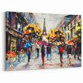 Romantic Paris Art - Eiffel Tower with Colorful Umbrellas Wall Print