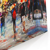 Romantic Paris Art - Eiffel Tower with Colorful Umbrellas Wall Print