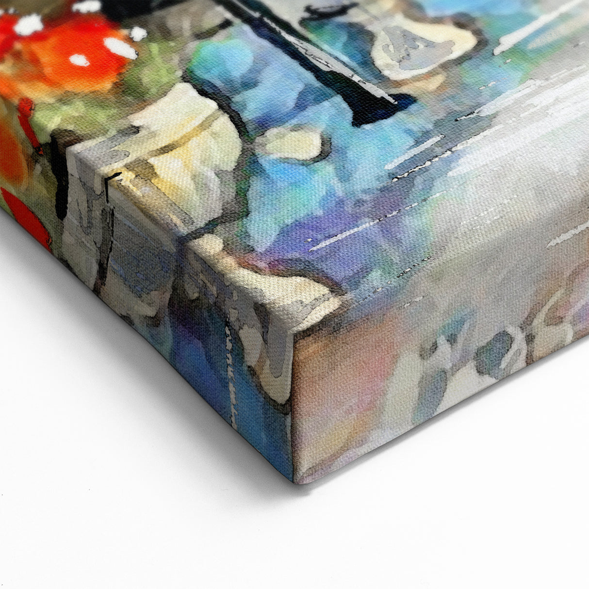 Romantic Paris Art - Eiffel Tower with Colorful Umbrellas Wall Print