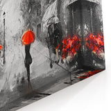 Eiffel Tower Art - Paris Cityscape with Red Umbrellas Wall Print