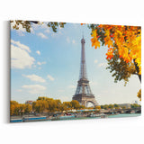 Paris Wall Art - Eiffel Tower with Autumn Leaves River View
