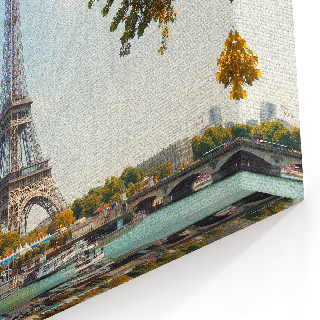 Paris Wall Art - Eiffel Tower with Autumn Leaves River View
