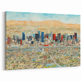 Vibrant Abstract Arizona Skyline Wall Decor - Phoenix Cityscape Art Print