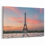 Paris Canvas Prints - Eiffel Tower at Sunset with Vibrant Sky