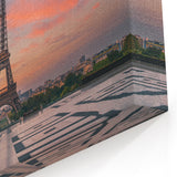 Paris Canvas Prints - Eiffel Tower at Sunset with Vibrant Sky