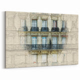 Paris Wall Art - Parisian Balcony Sketch Architectural Print