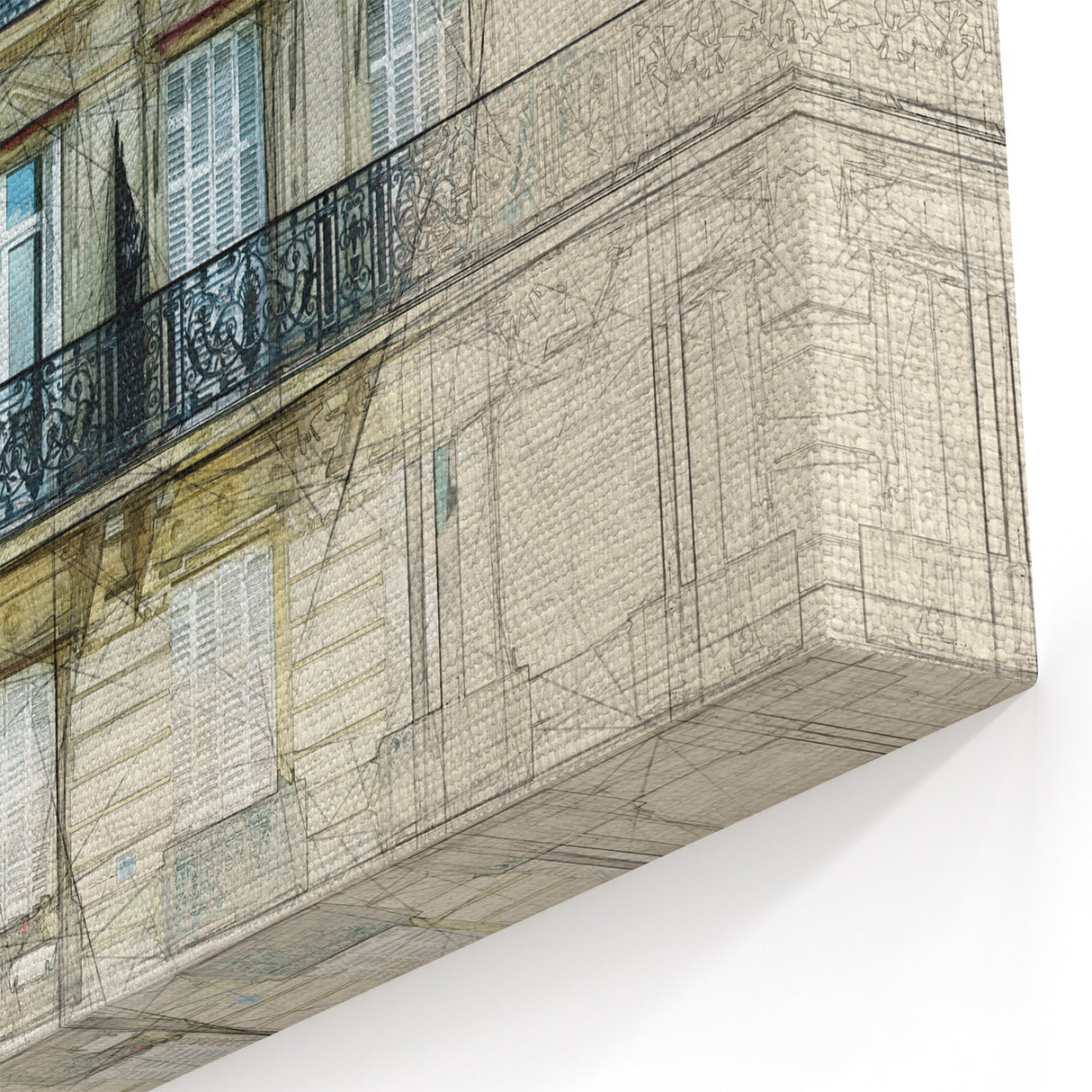 Paris Wall Art - Parisian Balcony Sketch Architectural Print