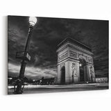 Paris Photography - Black and White Arc de Triomphe Night Scene