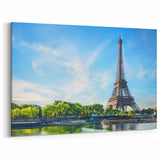 Paris Wall Art - Eiffel Tower with Blue Sky and Riverside View