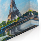 Paris Wall Art - Eiffel Tower with Blue Sky and Riverside View