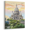 Paris Canvas Prints - Sacré-Cœur Basilica with Sunset Sky Art