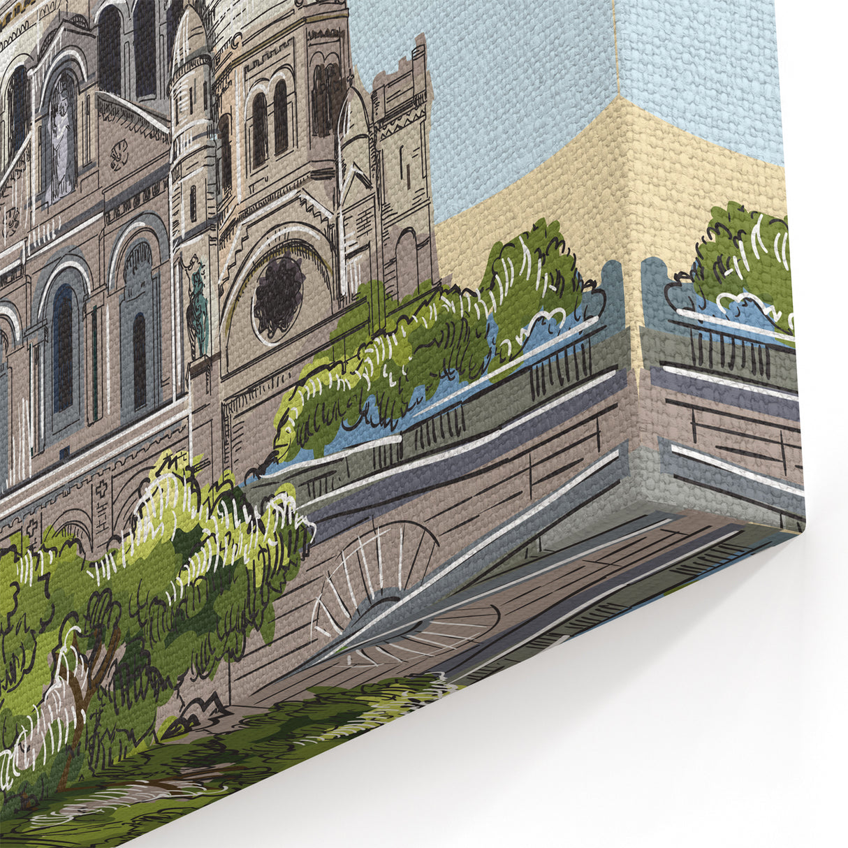 Paris Canvas Prints - Sacré-Cœur Basilica with Sunset Sky Art