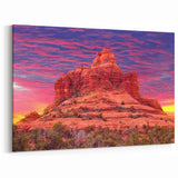 Sedona Landscape Paintings - Vibrant Sunset Over Red Rock Arizona Desert Art